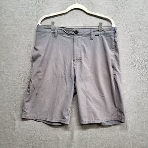 No Hurley Men Shorts 32 Gray Chino Phantom‎ Logo Graphic Casual